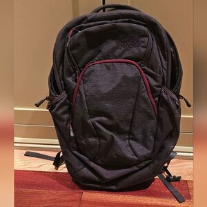 The North Face Charcoal and Burgundy Backpack